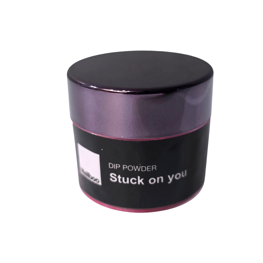 Nailboo Dip Powder Stuck on You Hot Pink Shimmer Nail Treatment Jar Open Box.